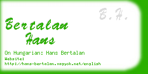 bertalan hans business card